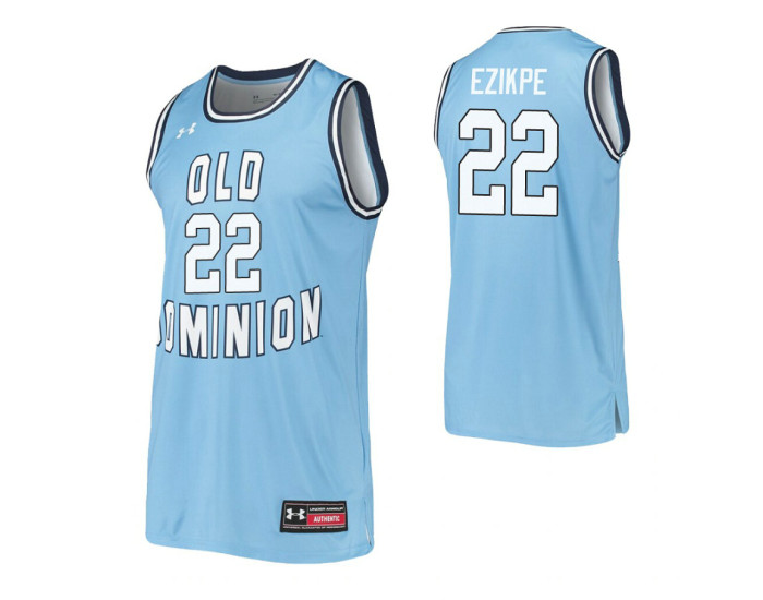 Kalu Ezikpe Authentic College Basketball Jersey Blue Old Dominion Monarchs