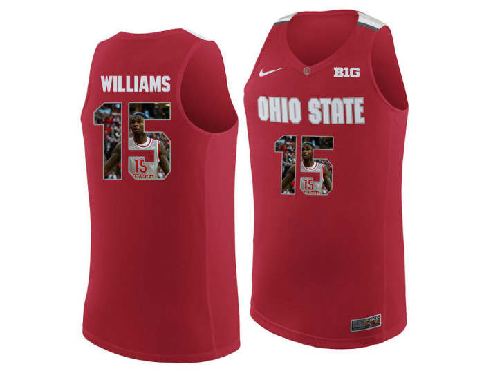 Ohio State Buckeyes #15 Kam Williams Replica College Basketball Jersey Red