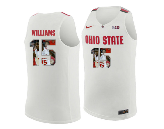 Ohio State Buckeyes #15 Kam Williams Authentic College Basketball Jersey White