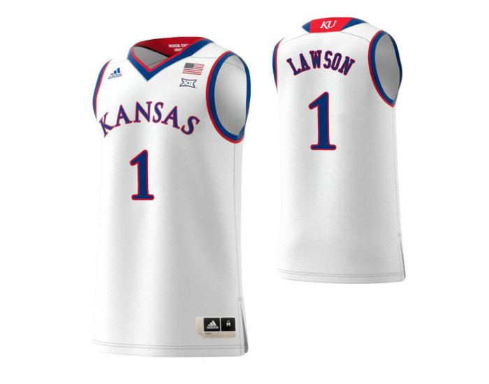 Youth Kansas Jayhawks #1 Dedric Lawson Authentic College Basketball Jersey White