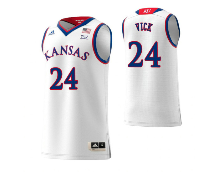 Youth Kansas Jayhawks #24 Lagerald Vick Replica College Basketball Jersey White