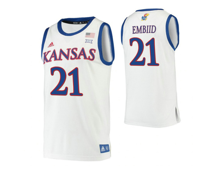 Joel Embiid Kansas Jayhawks White Authentic College Basketball Jersey