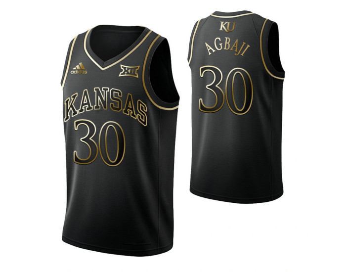 Youth Kansas Jayhawks #30 Ochai Agbaji Black Authentic College Basketball Jersey