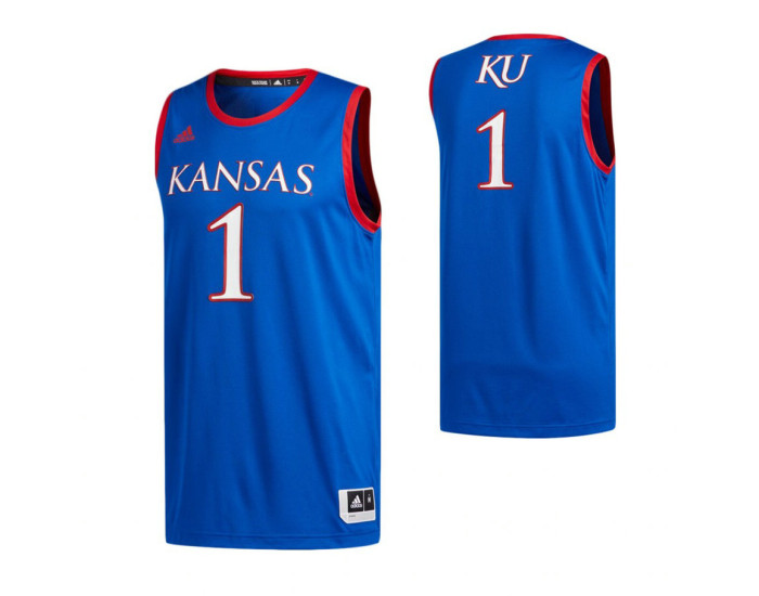 Youth Kansas Jayhawks #1 Basketball Authentic College Basketball Jersey Royal