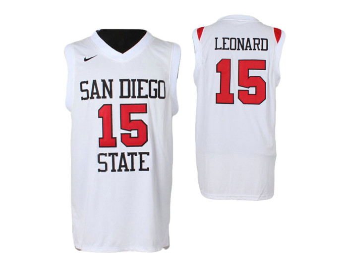 Youth San Diego State Aztecs #15 Kawhi Leonard Authentic College Basketball Jersey White
