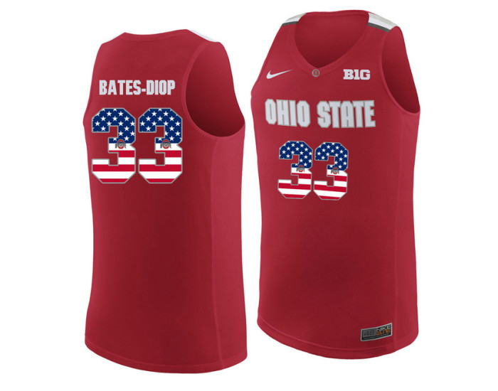 Ohio State Buckeyes #33 Keita Bates-Diop Replica College Basketball Jersey Red