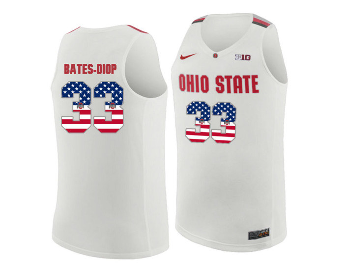 Ohio State Buckeyes #33 Keita Bates-Diop Replica College Basketball Jersey White