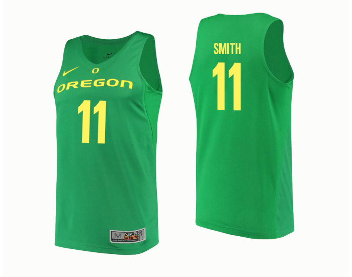 Oregon Ducks #11 Keith Smith Authentic College Basketball Jersey Green