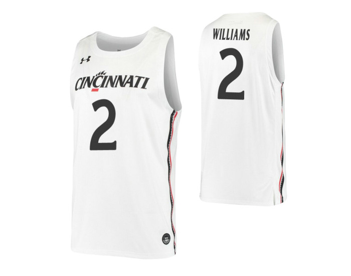 Keith Williams Authentic College Basketball Jersey White Cincinnati Bearcats