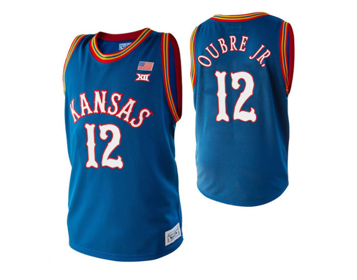Kansas Jayhawks #12 Kelly Oubre Jr. Royal Replica College Basketball Jersey