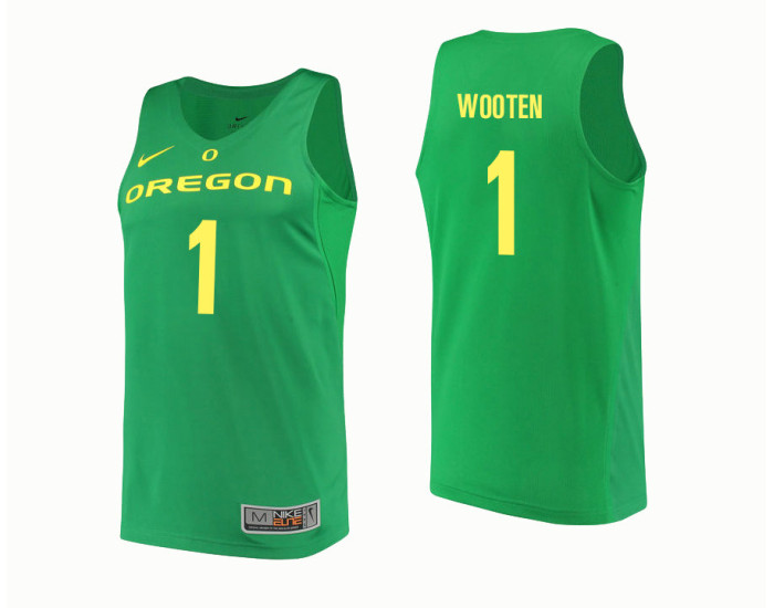 Oregon Ducks #1 Kenny Wooten Authentic College Basketball Jersey Green