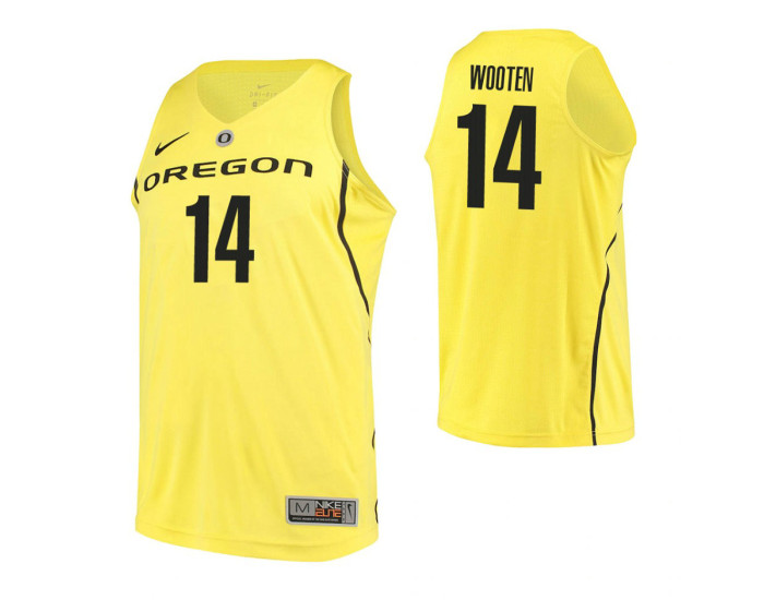 Oregon Ducks #14 Kenny Wooten Authentic College Basketball Jersey Yellow