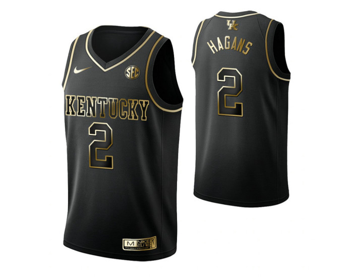 Ashton Hagans Kentucky Wildcats Black Golden Edition Authentic College Basketball Jersey