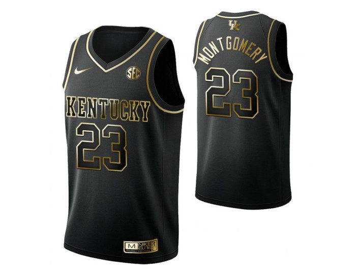 Kentucky Wildcats #23 EJ Montgomery Black Authentic College Basketball Jersey