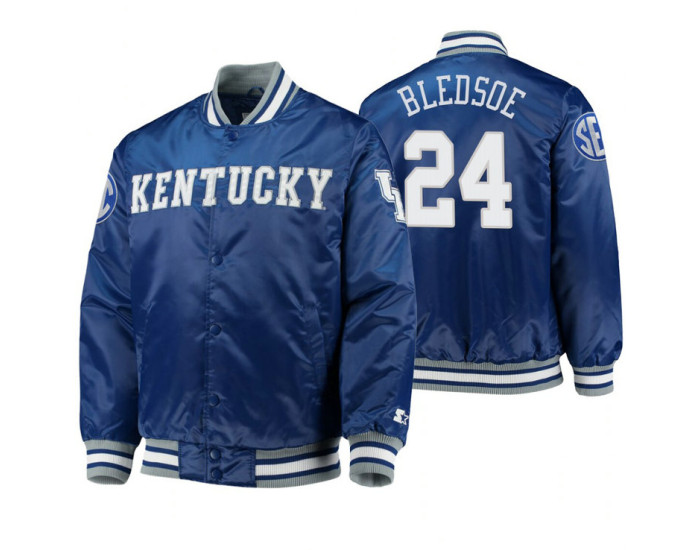 Kentucky Wildcats Eric Bledsoe Royal O-Line Varsity Full-Button Satin Jacket