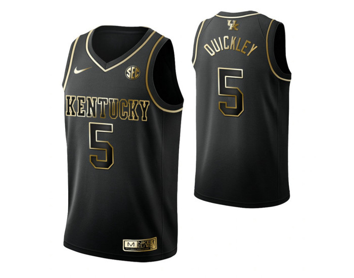Youth Kentucky Wildcats #5 Immanuel Quickley Black Replica College Basketball Jersey