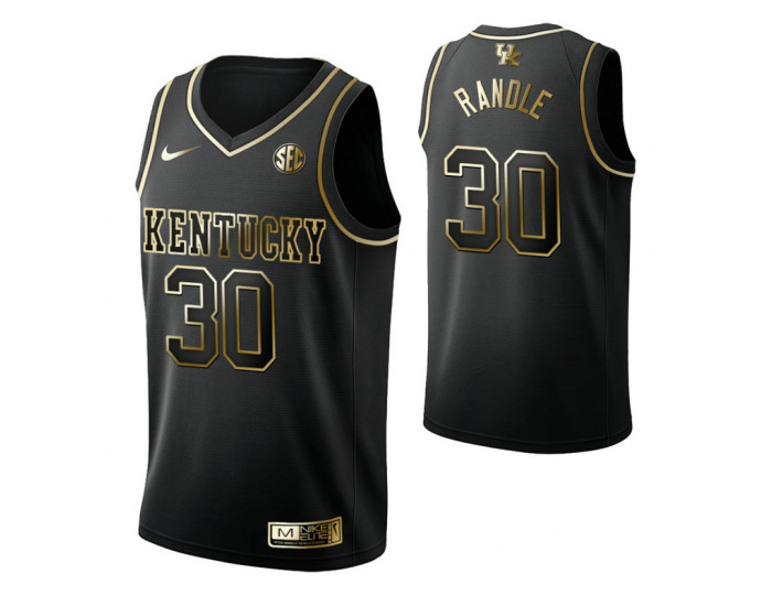 Kentucky Wildcats #30 Julius Randle Black Authentic College Basketball Jersey
