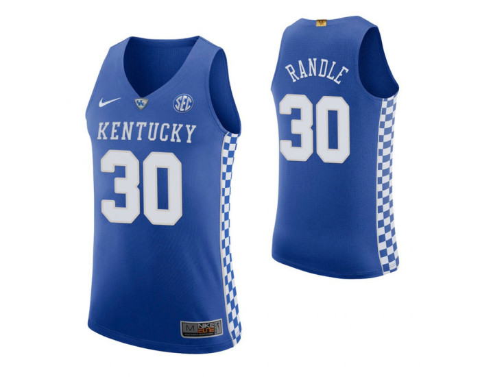 Kentucky Wildcats #30 Julius Randle Royal Authentic College Basketball Jersey