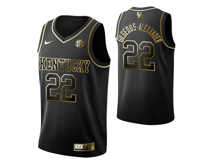 Youth Kentucky Wildcats #22 Shai Gilgeous-Alexander Black Authentic College Basketball Jersey