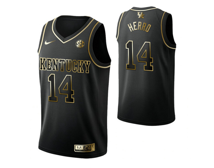 Kentucky Wildcats #14 Tyler Herro Black Replica College Basketball Jersey