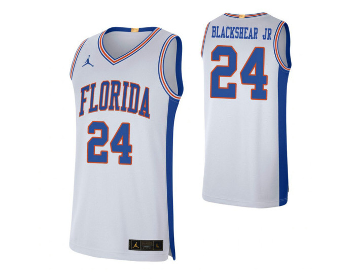 Florida Gators 24 Kerry Blackshear Jr. Retro Limited Replica College Basketball Jersey White
