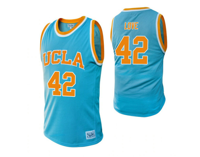 UCLA Bruins #42 Kevin Love Blue Replica College Basketball Jersey