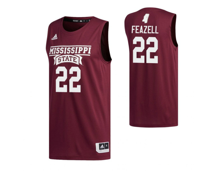 Mississippi State Bulldogs #22 KeyShawn Feazell Maroon Authentic College Basketball Jersey