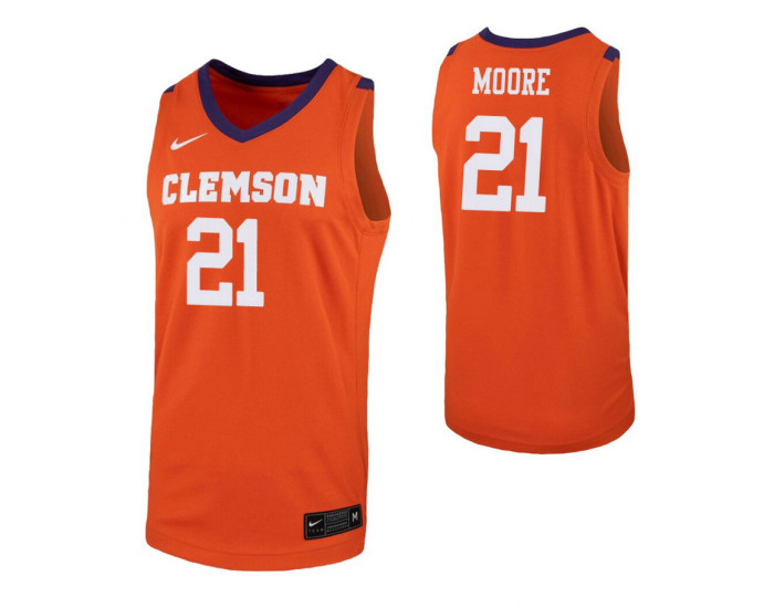 Clemson Tigers #21 Khavon Moore Orange Authentic College Basketball Jersey