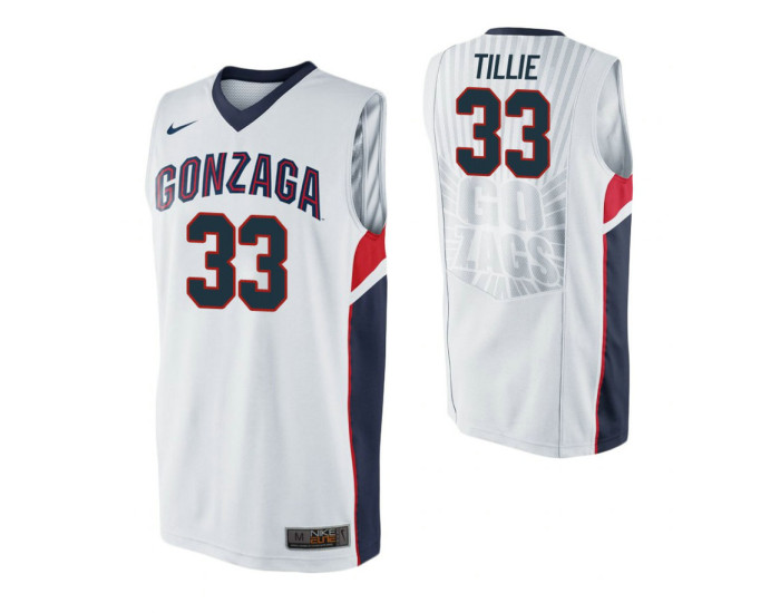 Youth Gonzaga Bulldogs #33 Killian Tillie White Replica College Basketball Jersey