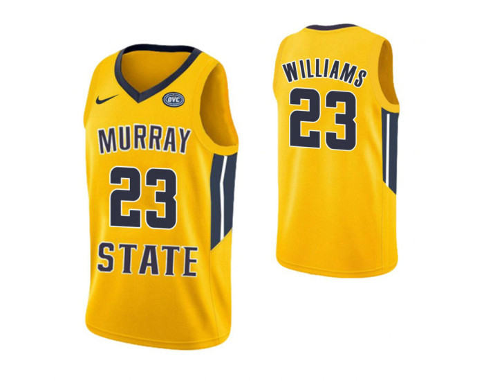 Murray State Racers #23 KJ Williams Authentic College Basketball Jersey Yellow