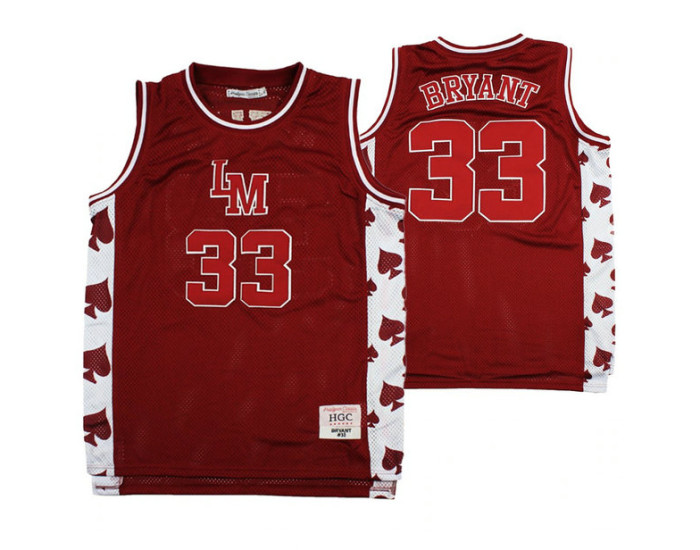 Lower Merion Kobe Bryant #33 Aces Alternate High School Basketball Authentic College Basketball Jersey Red