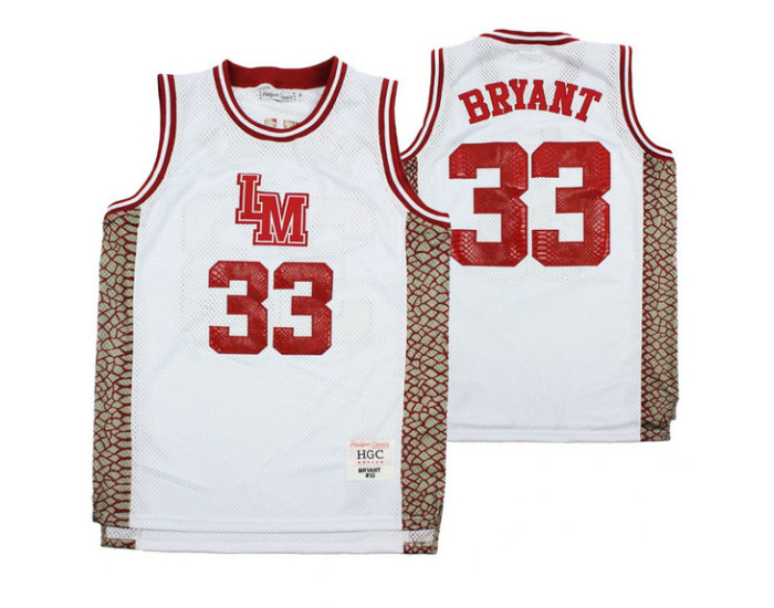 Lower Merion Kobe Bryant #33 Aternate High School Basketball Authentic College Basketball Jersey White