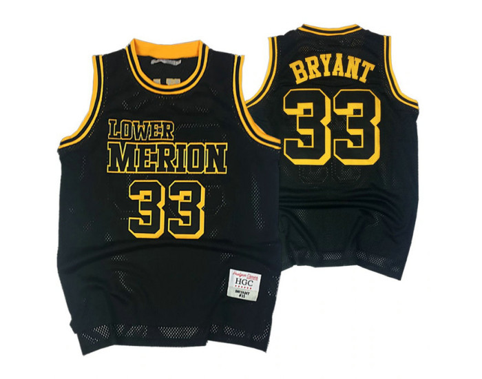 Lower Merion Kobe Bryant #33 City High School Basketball Authentic College Basketball Jersey Black