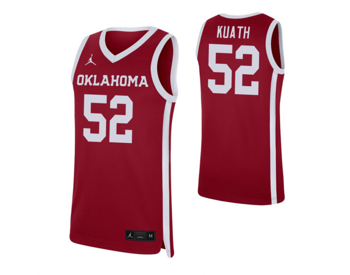 Kur Kuath Authentic College Basketball Jersey Crimson Oklahoma Sooners