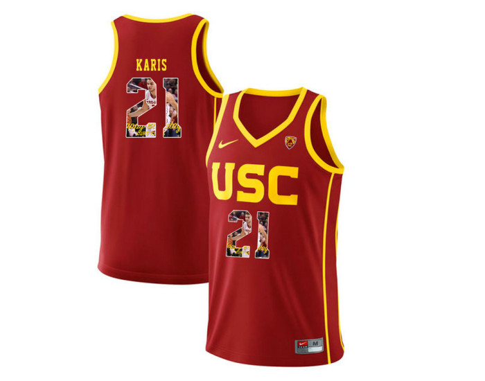 USC Trojans #21 Kurt Karis Authentic College Basketball Jersey Red