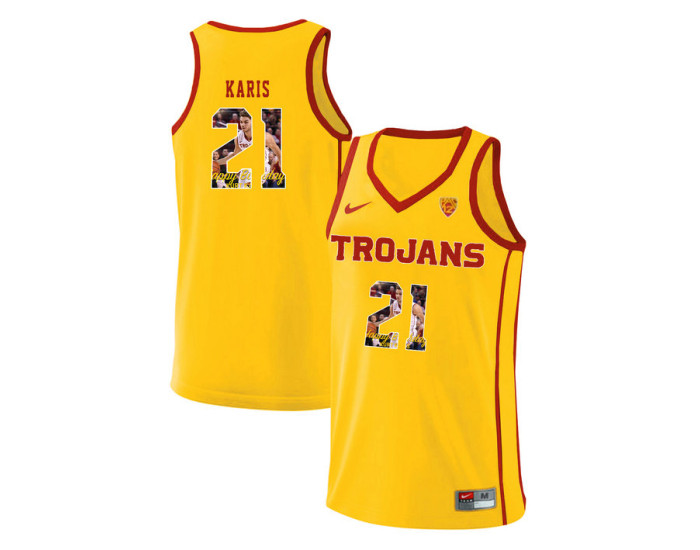 Youth USC Trojans #21 Kurt Karis Authentic College Basketball Jersey Yellow