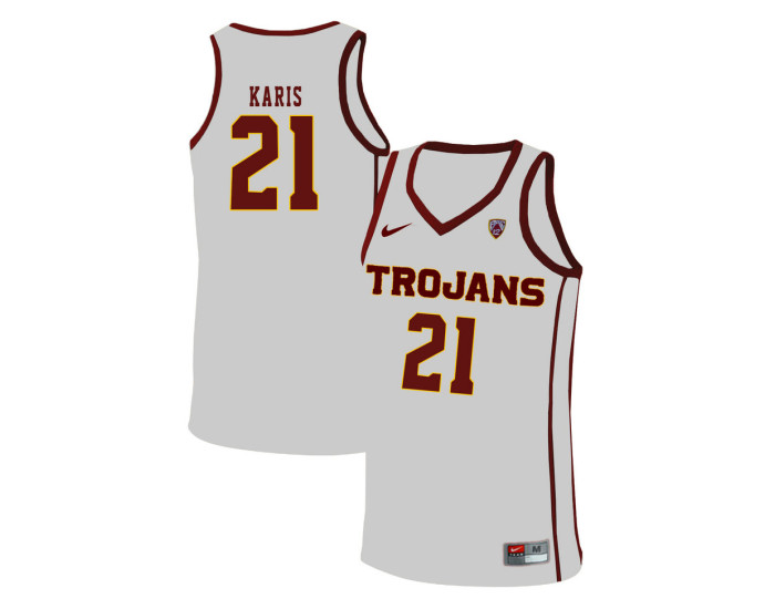 USC Trojans #21 Kurt Karis Replica College Basketball Jersey White