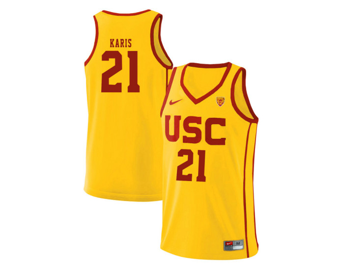 USC Trojans #21 Kurt Karis Replica College Basketball Jersey Yellow