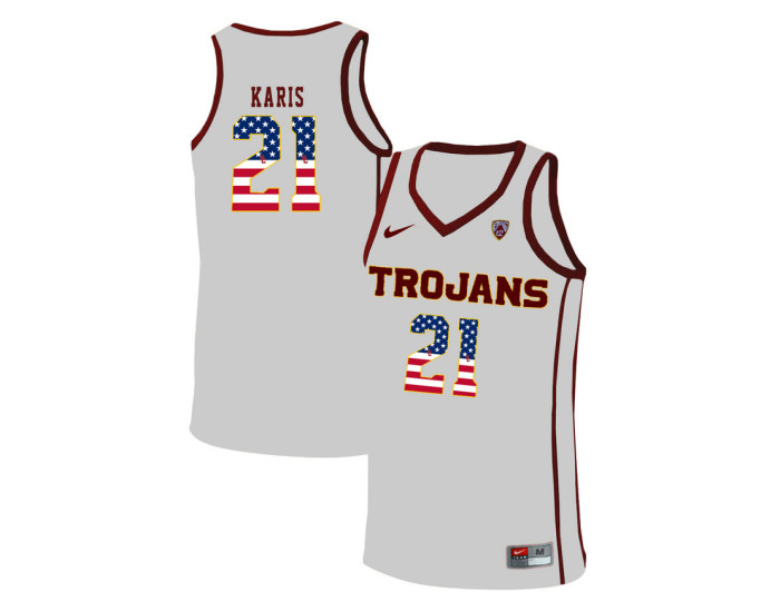 USC Trojans #21 Kurt Karis Replica College Basketball Jersey White