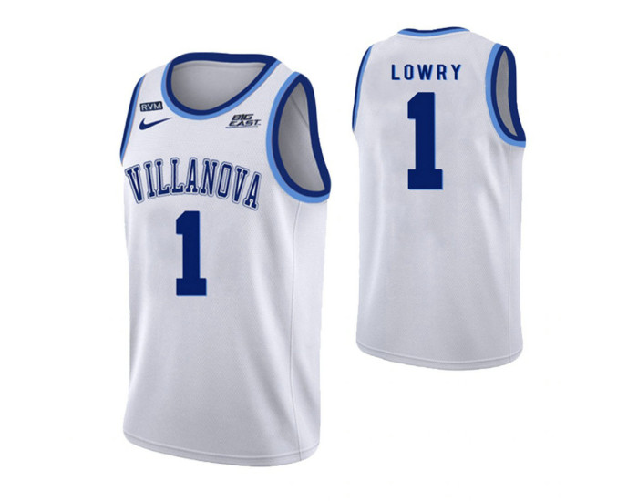 Youth Villanova Wildcats #1 Kyle Lowry Authentic College Basketball Jersey White