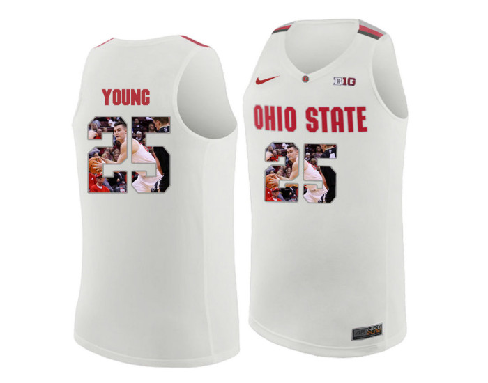 Ohio State Buckeyes #25 Kyle Young Authentic College Basketball Jersey White