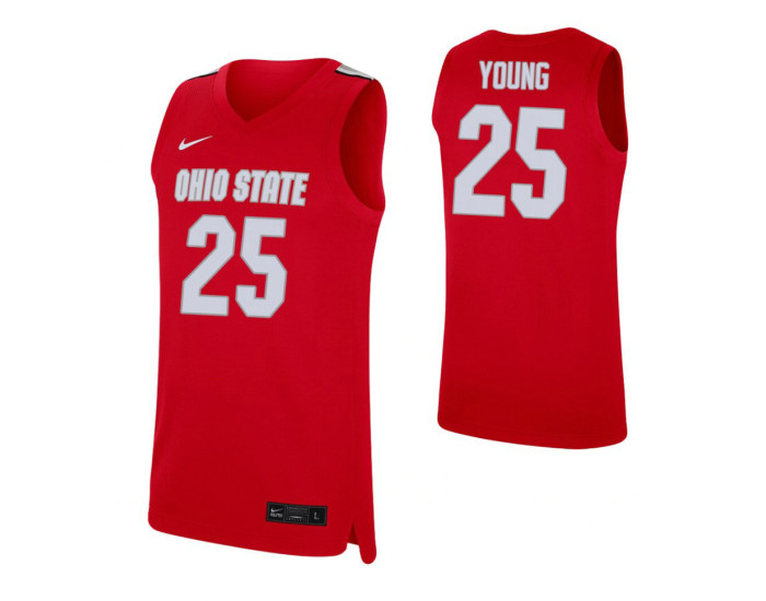 Ohio State Buckeyes #25 Kyle Young Scarlet Authentic College Basketball Jersey