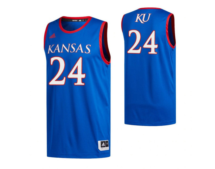 Youth Kansas Jayhawks #24 Lagerald Vick Royal Replica College Basketball Jersey