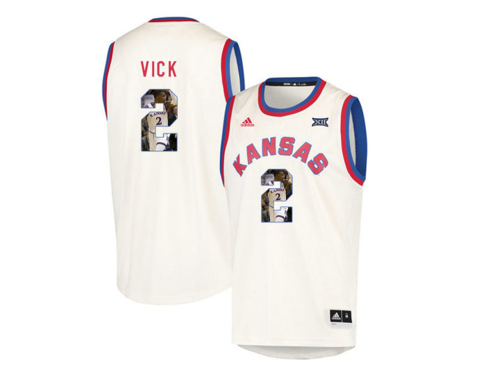 Kansas Jayhawks #2 Lagerald Vick Authentic College Basketball Jersey Cream