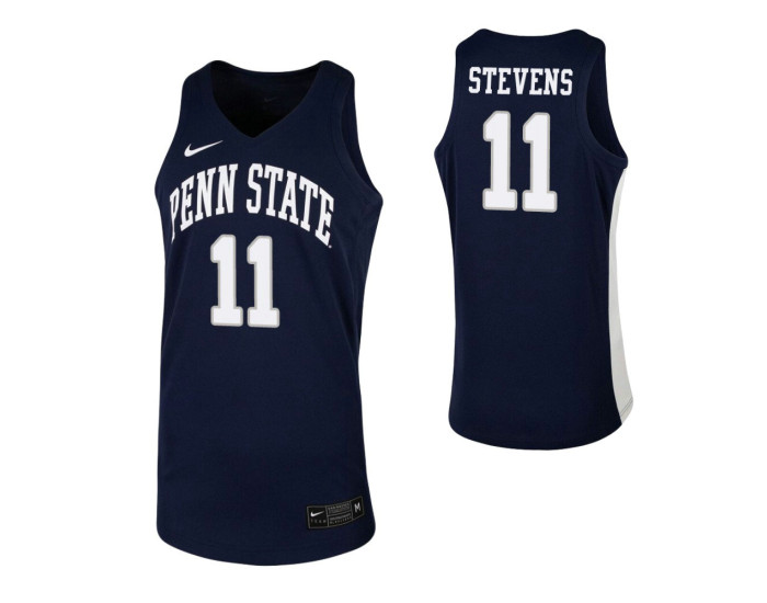 Youth Penn State Nittany Lions #11 Lamar Stevens Navy Authentic College Basketball Jersey