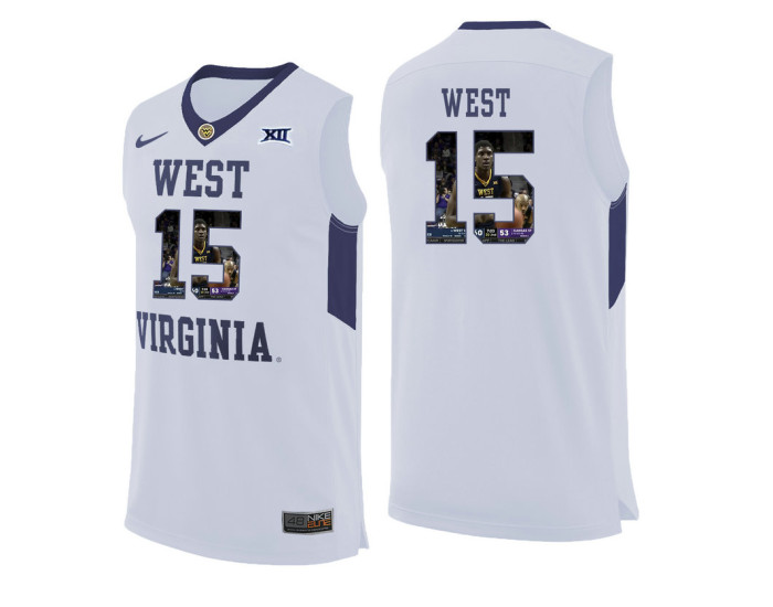 West Virginia Mountaineers #15 Lamont West Authentic College Basketball Jersey White