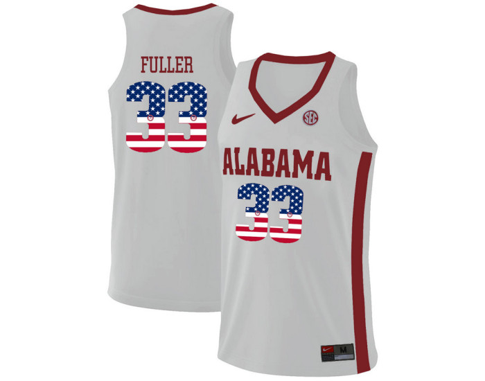 Alabama Crimson Tide #33 Landon Fuller Replica College Basketball Jersey White