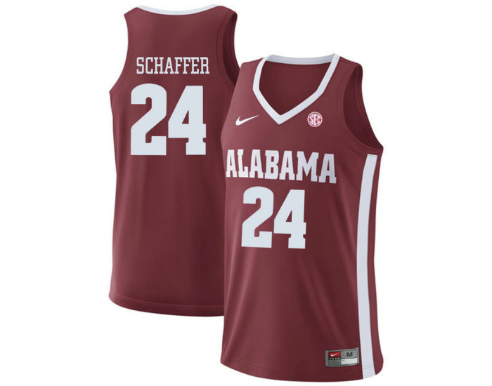 Women's Alabama Crimson Tide #24 Lawson Schaffer Authentic College Basketball Jersey Red