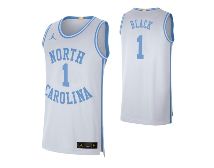 North Carolina Tar Heels #1 Leaky Black White Authentic College Basketball Jersey