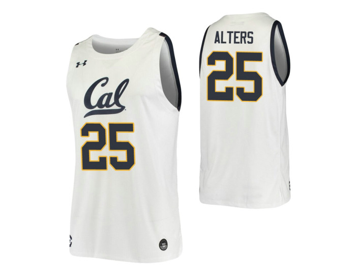 California Golden Bears #25 Logan Alters White Replica College Basketball Jersey